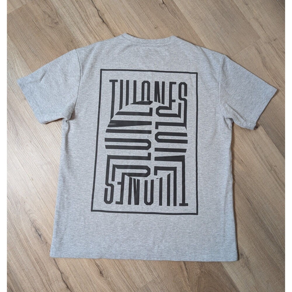 Tulones Size S Graphic T-Shirt Thick Cotton Blend Heathered Gray Streetwear